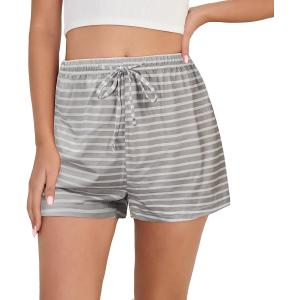 VENTELAN Women Pajama Shorts Soft Drawstring Waist Lounge Bottom Casual Summer Pj Short Pants Trendy Printed Sleep Shorts (M)
