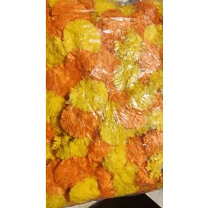 5 PC - 4.5 feet Marigold Garland | Indian/American Wedding Party Mantle Decoration | Faux Garlands Wedding Garland | Diwali Decoration | Spring Bush Floral | (Yellow Orange)