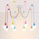 Colorful Spider Chandelier, Kids Ceiling Light Fixtures Adjustable DIY Ceiling Hanging Pendant Light for Children's Playroom Classroom Living Room Bedroom,8 Arms Each with 60in Wire