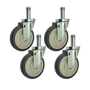 Premium 5" Metro Shelving Brake Casters with Floor Protective Wheels - Set of 1 (With Brake) Grey