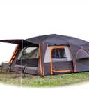 KTT Extra Large Tent 12 Person,Family Cabin Tents,Full Rainfly,2 Bay-Windows,2 Rooms and 3 Doors 3 Windows with Mesh,Waterproof,Straight Wall,Double Layer,Big Tent for Outdoor,Picnic,Camping