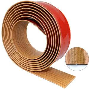 Floor Transition Strip 1.57" Self Adhesive Flat Vinyl Flooring Transitions Strip with Strong Backing Wood Grain (4cm, 10FT, Brown Wood Grain)