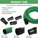 WS25021A Shop Vac Hose Kit for 1-7/8in Shop Vacuums Workshop Wet/Dry 13ft with 2-1/2-inch 6 Fittings/Attachments Vac Hose Fits Most Vacuum Cleaners (BLACK GREEN NEW)