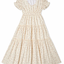 Women's Spring Floral Dress (Yellow, Size XL)