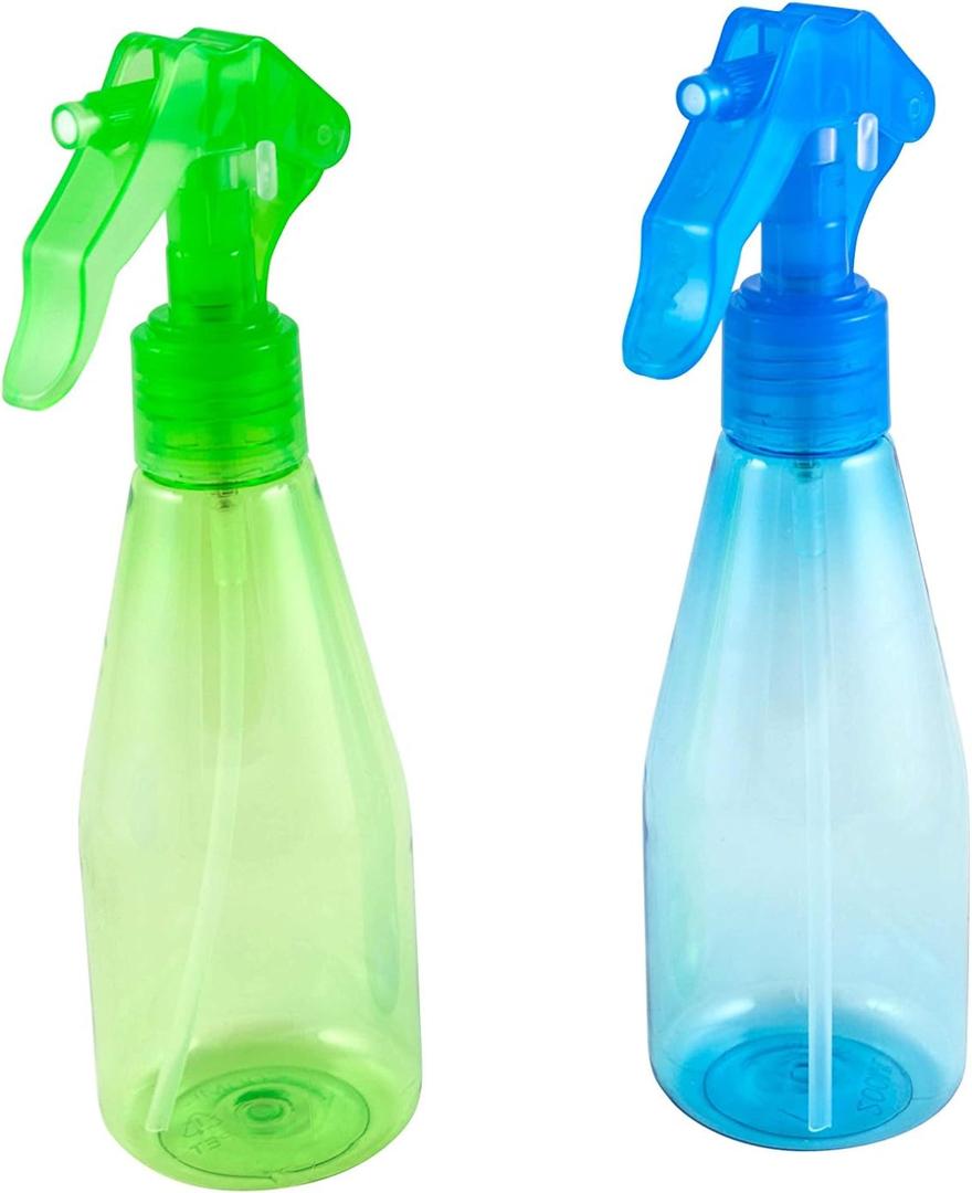 Set of 2 Colorful Mini Fine Mist Spray Bottles (6 Oz), Food Safe Plastic