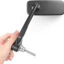 KiWAV Magazi Classic Black Motorcycle Bar End Mirrors Fair Adjustable Anti-Glare compatible for Indian Scout Bobber