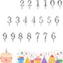 2 x Reusable Number Birthday Candle Holder Set - Birthday Cake Candle Holders Set, 09 Digital Cake Candle Holders, Silver Metal Number Cake Toppers for Holiday Celebrations and Birthday Parties (2 Sets)