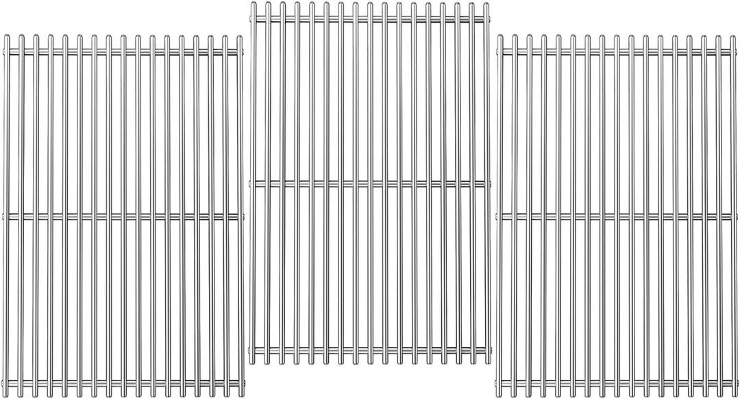 18.7" Cooking Grates for Weber Genesis GS4 Genesis II E-410, E-415, E-435, Genesis II LX E-440 Series Gas Grills, Heavy Duty Stainless Steel Grill Grates for Weber 66089 66097