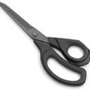 LIVINGO 8.5 Premium Heavy Duty Scissors, Forged Stainless Steel Titanium Coated Sharp Fabric Shears All Purpose for Sewing Tailor Dressmaking Crafting Cutting Leather Home Office Use, Black