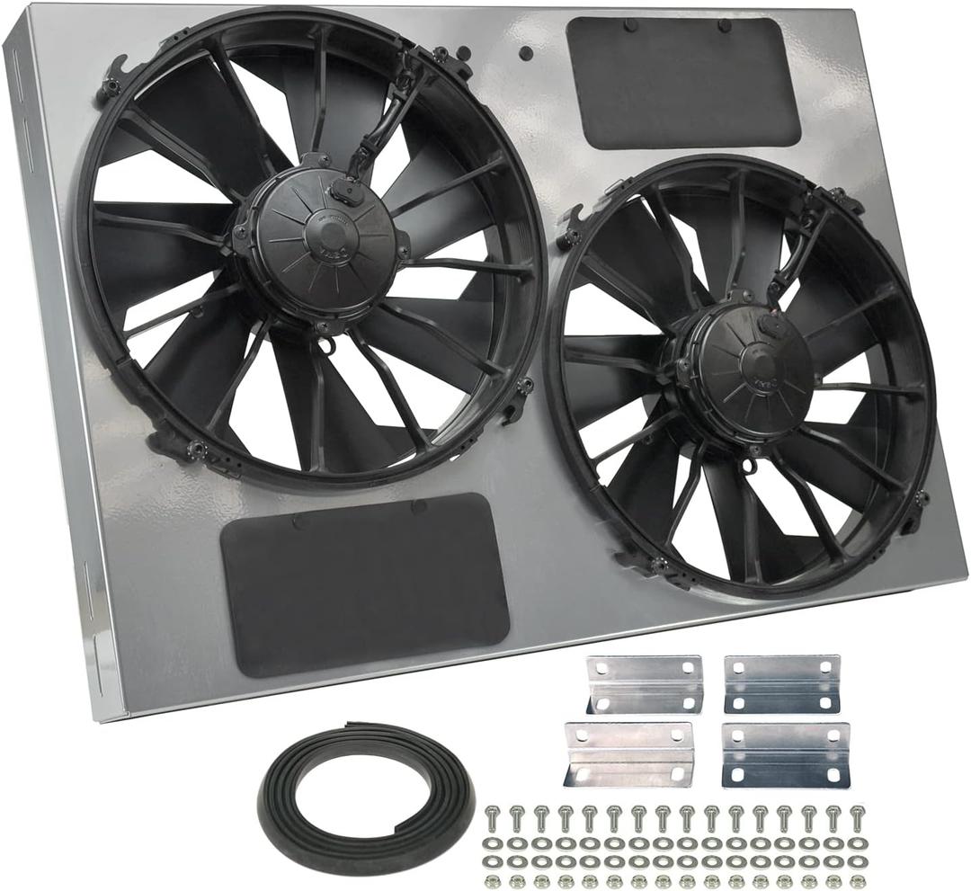 Derale Performance 16927 Gray/Black High Output Dual Radiator Fan