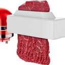 Professional Meat Tenderizer for KitchenAid Mixer, Meat Tenderizer Machine, Dishwasher-Safe Attachment with 6.5" Inlet, Perfect for Home & Restaurant Chefs, Hunters, White
