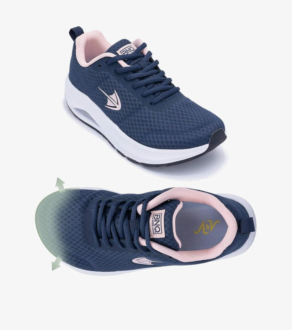 Womens Wide Toe Box Walking Shoes with Arch Support Tennis Orthotic Sneakers Wide Width Shoes for Plantar Fasciitis Pain Relief 8.5
