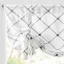 jinchan Tie Up Valance Curtain with Burgundy Floral Embroidery 63 Inch Farmhouse Botanic Small Window Curtain Adjustable Tie-up Shade Rustic Light Filtering Valance for Living Room Kitchen 1 Panel