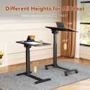 Mobile Standing Desk, Height Adjustable Left/Right Overbed Bedside Table, 90 Tiltable Portable Laptop Desk with Wheels, Foldable Computer Cart for Hospital Home Use, Black, 31.5 inches x 15.7 inches x 27.2 inches