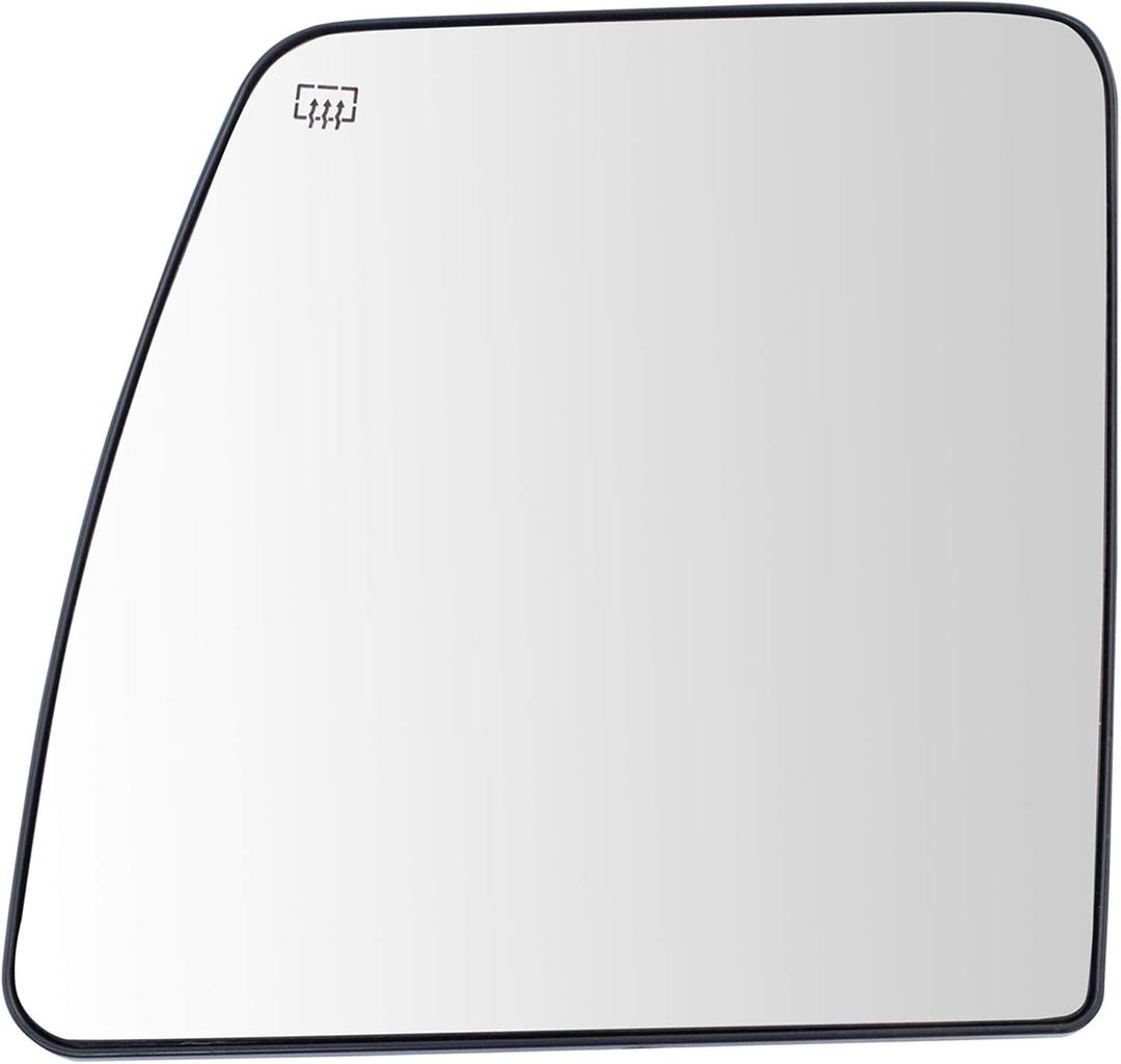 TRQ Driver Side Mirror Glass with Backing Plate Heated Compatible with 2012-2021 Nissan NV1500 2012-2018 NV2500 NV3500