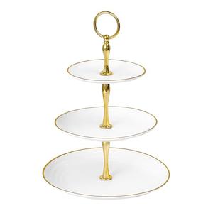 Soleebee 3-Tier Cupcake Stand,12 Pack Round Plastic Tiered Serving Tray, Cup Cake Tower for Birthday Wedding Party Decoration, Cupcake Tier Stand Fruits Desserts Display (White Gold)