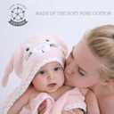 TBEZY Baby Hooded Towel with Unique Animal Design Ultra Soft Thick Cotton Bath Towel for Newborn (Bunny)