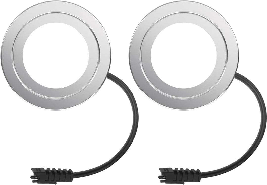 12V DC 1.5W Range Hood Light, LED Bulbs Replacement, 68mm/2.68in Hole Recessed Stove Hood Light Bulbs, Energy Efficient Kitchen Vent Hood Light Bulb Replacement, Bright White 6000K, 2 Pack