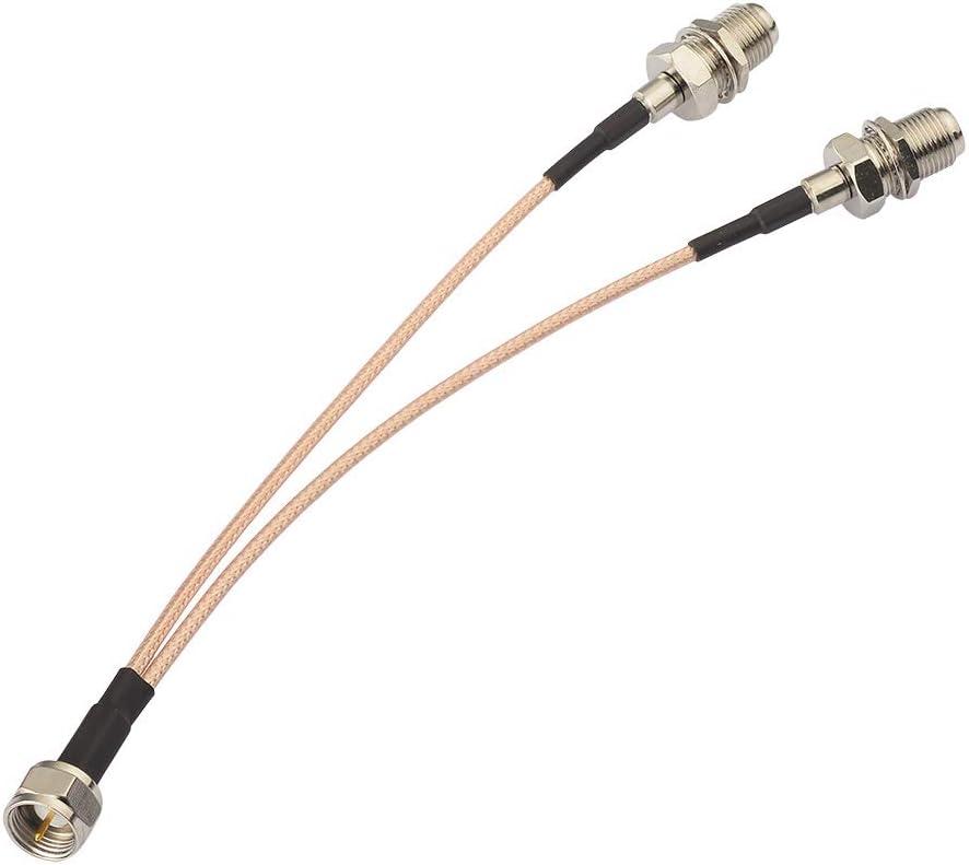 Superbat F-Type Splitter Cable F Male to F Dual Female Coax Splitter Cable V-Type F Type TV Splitter Cable Satellite 75ohm 15cm(6 inches)