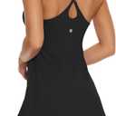 Womens Tennis Dress, 2-in-1 Golf Workout Dress with Built-in Bra & Shorts Pockets, Athletic Dresses with Adjustable Strap (Black, S)