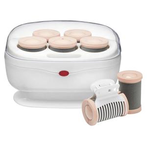 Conair Double Ceramic Hot Rollers for Long, Medium & Short Hair, 5 Ceramic Flocked 1½-Inch Heated Hair Rollers with Clips, Hot Curlers for Women, Volume & Curls, Dual Voltage, Pink/White