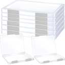 6 Pcs Clear A4 File Portable Project Case, Plastic Storage Box for 8.5" x 11" Letter Paper, Scrapbook Paper Storage Boxes Documents Magazines Holder (Whie)