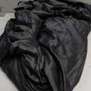 Satin Fitted Sheet, Full Fitted Sheet Only, 1 - Piece Ultra Soft Deep Pocket Single Silk Bottom Bed Sheet Full - Black