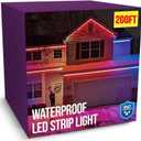200ft Outdoor Led Strip Lights Waterproof IP67 with Self-Adhesive, Low Voltage 24V, Heavy Duty, Color Changing, Music Sync, Wireless Remote & App Control