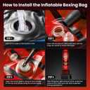 Freestanding Punching Bag for Adults Teens, 70'' Heavy Boxing Bag with Gloves and Pump, Women Men Stand Kickboxing Bags, Upgraded Big Base Boxing Equipment Set for Training MMA Fitness Home Gym (Red)