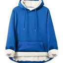 Iwing Mens Heavyweight Fleece Hoodies Sherpa Lined Sweatshirts Oversized Weighted Cotton Warm Thick Hoodie Fall Winter (Medium)