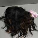 simkaylee Brown Highlights Wig with Bangs for Women Synthetic 16 inches Medium Length Wigs with Natural Long Wavy Fringe Highlighted Wig Heat Resistant Hair for Daily Party Use (16inch)