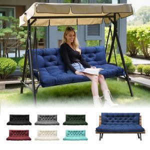 DANGHOOGY Porch Swing Cushions, Waterproof Outdoor Swing Cushions for Patio Furniture with Backresk, 2-3 Seater Thickened Patio Swing Replacement Cushion 60×40" (Blue)