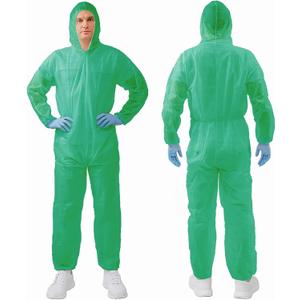 2 x Hazmat Suits,10 Colors Options Disposable Protective Coveralls, Paint Suit with Elastic Wrists Ankles and Hood (Green, XXL)