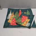 FUTEI Decorative Christmas Tree Pillow Covers 20x20 Inch Set of 2,Christmas Green Linen Cushion Cases, Winter Christmas Throw Pillows for Sofa Couch Bed Living Room