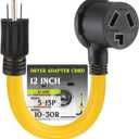 Kanayu 1 FT NEMA 5-15P to 10-30R 15Amp Dryer Adapter Cord NEMA 5-15P Male to 10-30R Female Power Adapter 15 Amp 3 Prong Female Receptacle ONLY for 120V Device EV Power Cord
