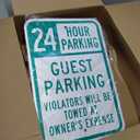 SmartSign 24 Hour Guest Parking Violators Towed At Owner's Expense Sign - 2-Pack, 12" x 18", 80 mil Thick Aluminum Composite (ACM), Pre-Drilled Holes, Green and White, Made in USA