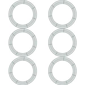 Sumind 6 Pieces 14 Inch Wire Wreath Frame Round Wreath Metal Wire Rings Dark Green Making Rings for Christmas Floral Home Party Decoration DIY Crafts