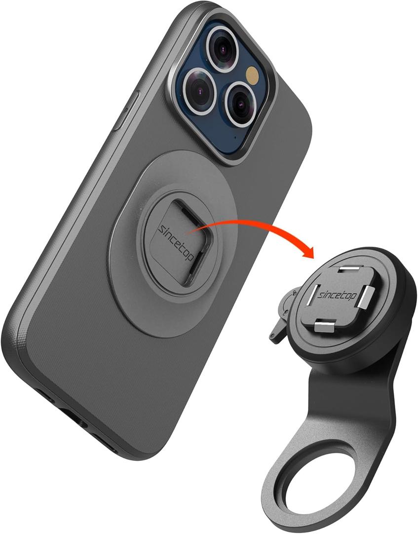 sincetop Bike Phone Mount - Mountain Bicycle Stem Phone Holder - Series Q [ Quad ] - Quick Lock & Release - Aluminum Handlebar Cycling Cell Holder for MTB Ebike Road Electric Gravel Bikes