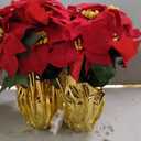 HOMESEASONS 2 Pack 18" Lighted Large Artificial Poinsettias for Outdoors LED Poinsettia Flowers Artificial Faux Poinsettia Plants Poinsettia Christmas Decorations for Office Home Kitchen Decor