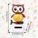Solar Powered Toy Owl Dancing Figure, Cute Solar Dancing Shaking Head Animals for Car Dashboard Decoration and Desk Ornament (B-Brown)