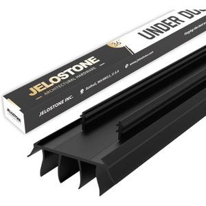2-Pack 36" Kerf-in Door Bottom Seal Replacement, Multi-Fin Weather Stripping for Exterior Doors, Intertek Verified Non-Toxic Materials, Easy Install, Black, KS-MD2453