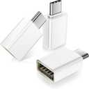 Basesailor USB C to USB Adapter 3Pack,USB C Male to USB A 3.0 Female Adapter,Type C Thunderbolt 4 OTG Converter for Apple MacBook Pro,iPad Air,Microsoft Surface Go,Samsung Galaxy S26,iPhone 17 17e 16 (White)