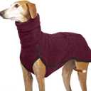 Esobo Fleece Dog Apparel Winter Warm Dog Coat Doggie Turtleneck Cozy Jacket Soft Shirt Vest Stylish Pet Outfits for Small Medium Large Dogs (Burgundy)