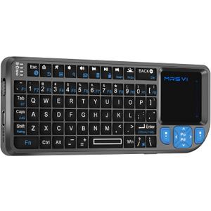 Mini Keyboard with Touchpad, Bluetooth + 2.4G Dual-Mode Ultra-Thin Portable Keyboard | Rechargeable Keyboard with 7-Color Backlit for Tablet/PC/phone/TV, Suitable for travel, office, and home use