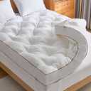 WhatsBedding 4 Inch Memory Foam Mattress Topper Twin for Back Pain Relief, Filled with Breathable Gel Memory Foam, Fluffy Comfort Supportive Pillow Top Mattress Topper, 75x39x4in (White)