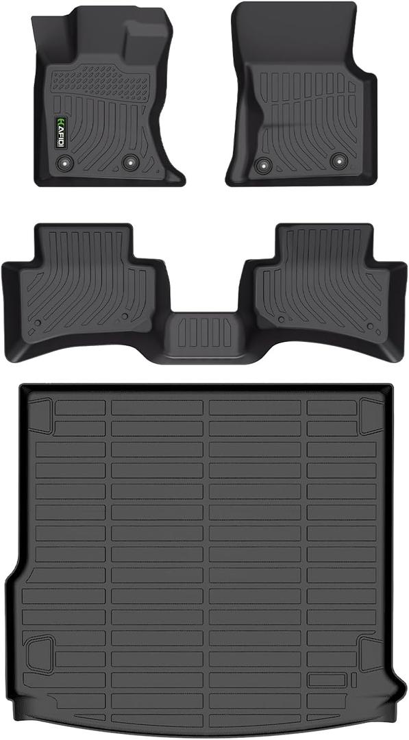 Floor Mats & Cargo Liner Custom for Range Rover Velar 2021-2025 2026 All Weather Protection TPE Heavy Duty Non-Slip Automotive Floor Liners Fits Full Set Accessories, Black