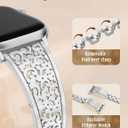 Wearlizer Compatible with Apple Watch Bands for Women 41/40/38/44/45/46/49/42mm, Jewelry Dressy Stainless Steel Metal Scrollwork Chain Bracelet for iWatch Band Series 11 10 9 8 7 6 5 4 SE/Ultra 3
