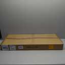 MELUCEE Black Chandeliers Rectangle 5 Lights Dining Room Lighting Fixtures Hanging Over Table, Kitchen Island Lighting Linear Pendant Light Ceiling with Clear Glass Shade and Brushed Brass Socket (36.2 inches)