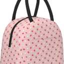 Strawberries Insulated Lunch Bag for Women Men Large Reusable Lunch Box Adult Leakproof Portable Cooler Tote Bags for Work Picnic Office Travel Outdoors