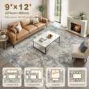 kakania Washable 9x12 Area Rug for Living Room: Abstract Modern Home Decor